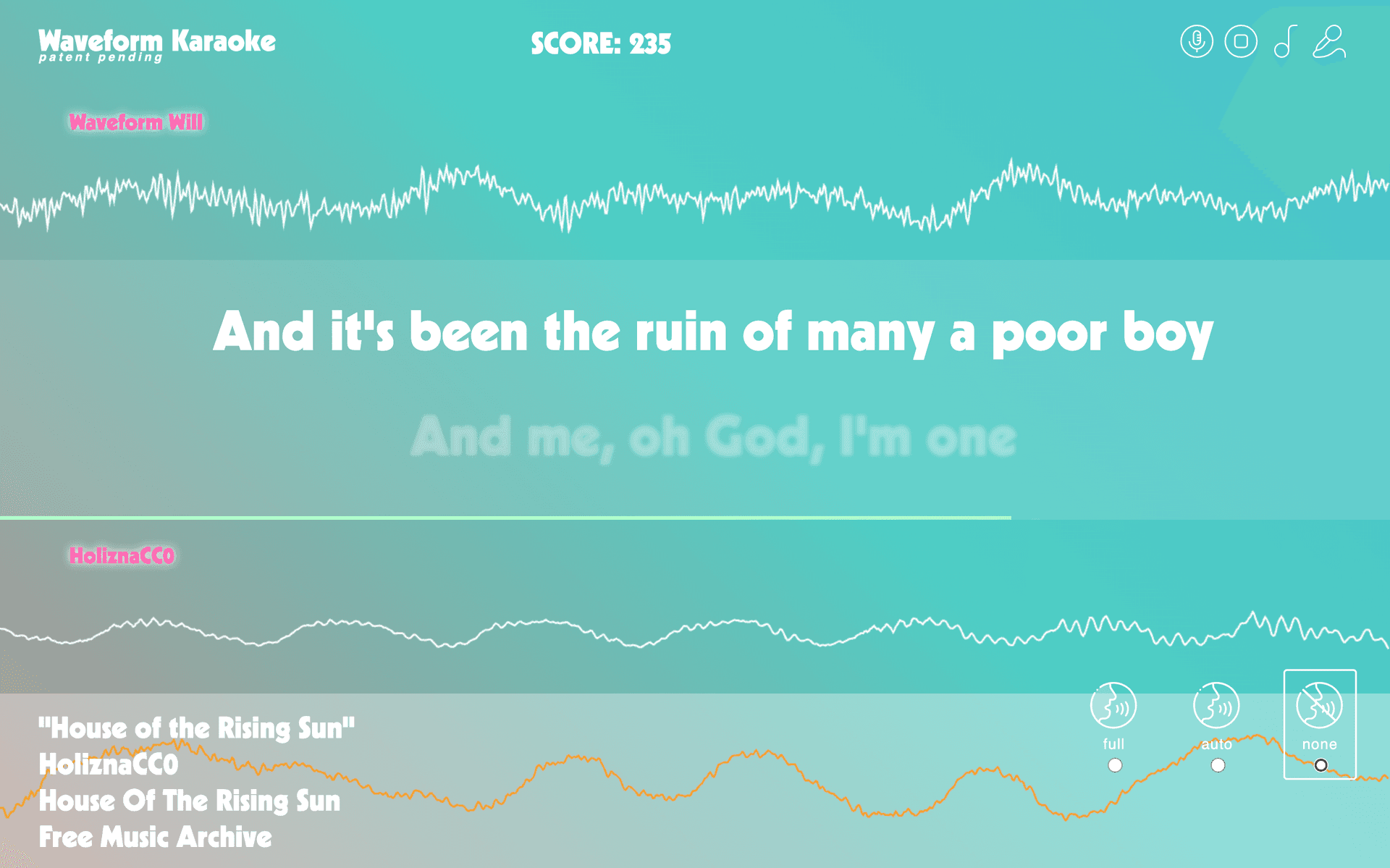 Waveform Karaoke Stage - Performing